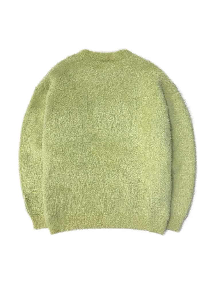 So What Hairy Knit Sweater Light Green — vue 3