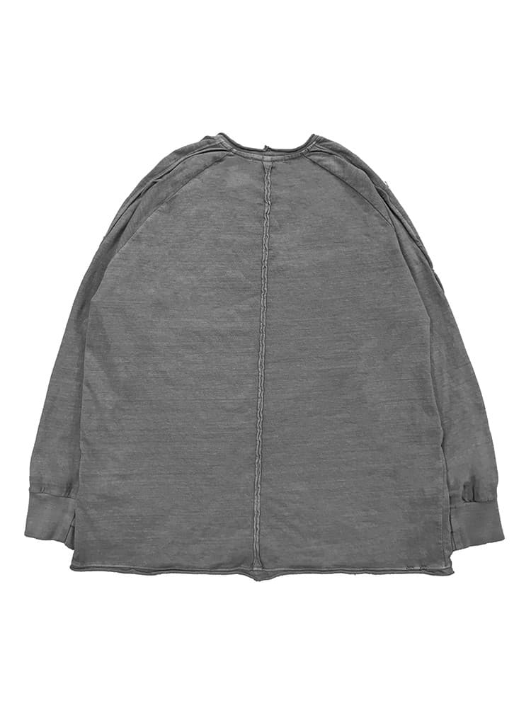 Raw Pigment Finger Hole Long Sleeve T Light Grey — vue 3