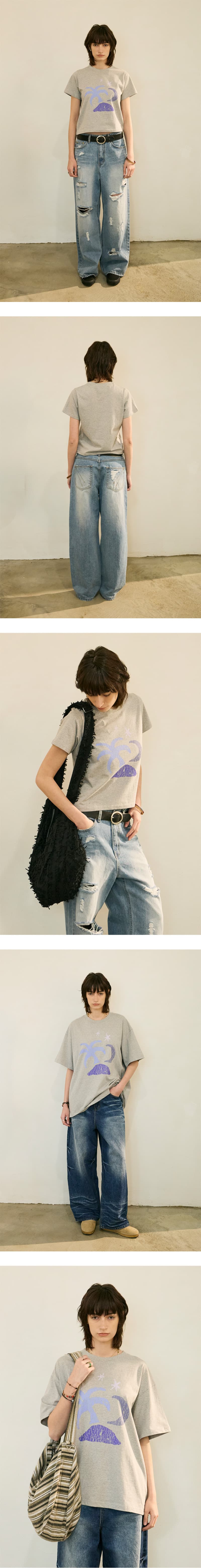 Tropical Half Sleeve T Melange Grey — vue 6