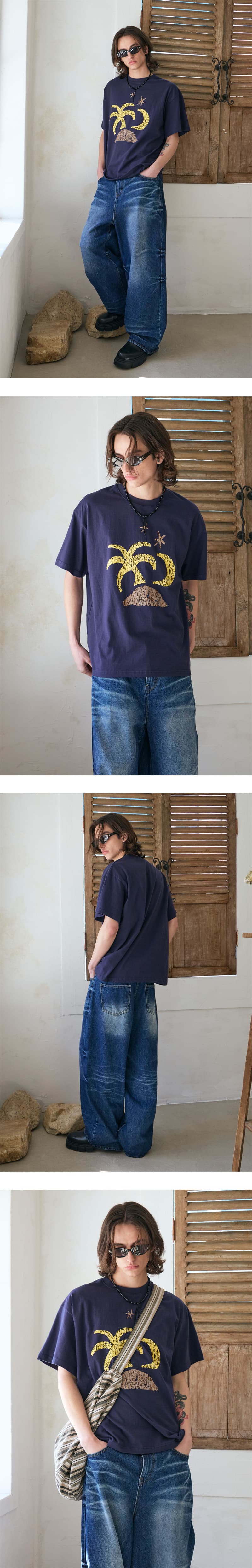 Tropical Half Sleeve T Navy — vue 5