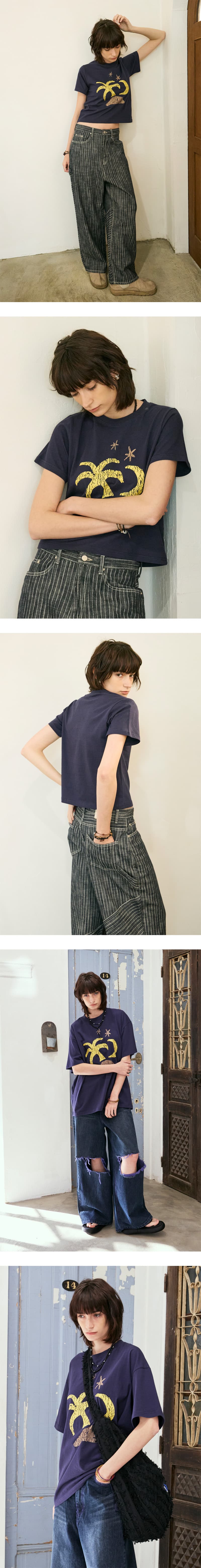 Tropical Half Sleeve T Navy — vue 6