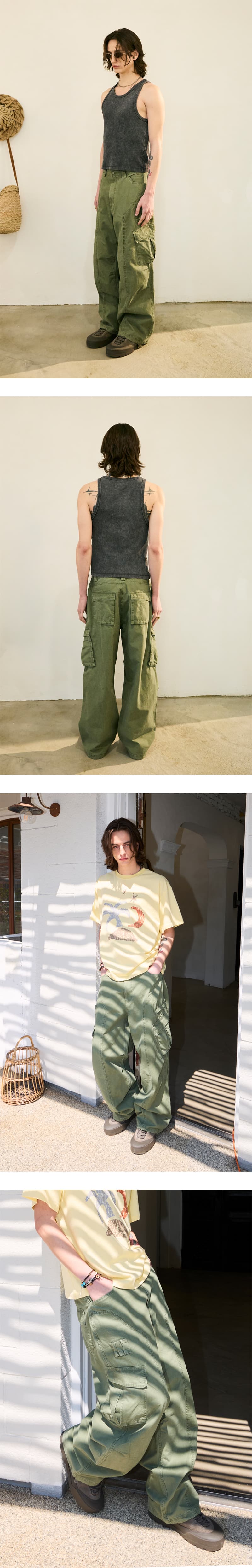Pigment Parachute Cargo Pants Khaki — vue 5