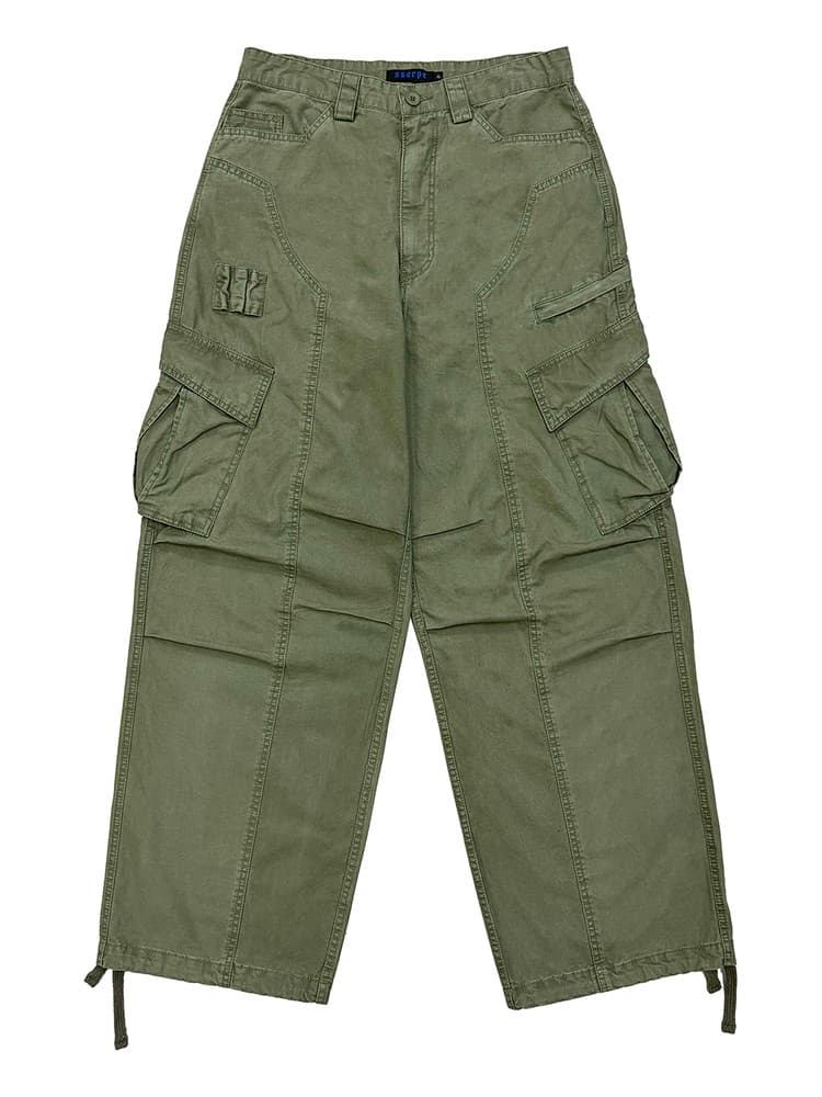 Pigment Parachute Cargo Pants Khaki — vue 1