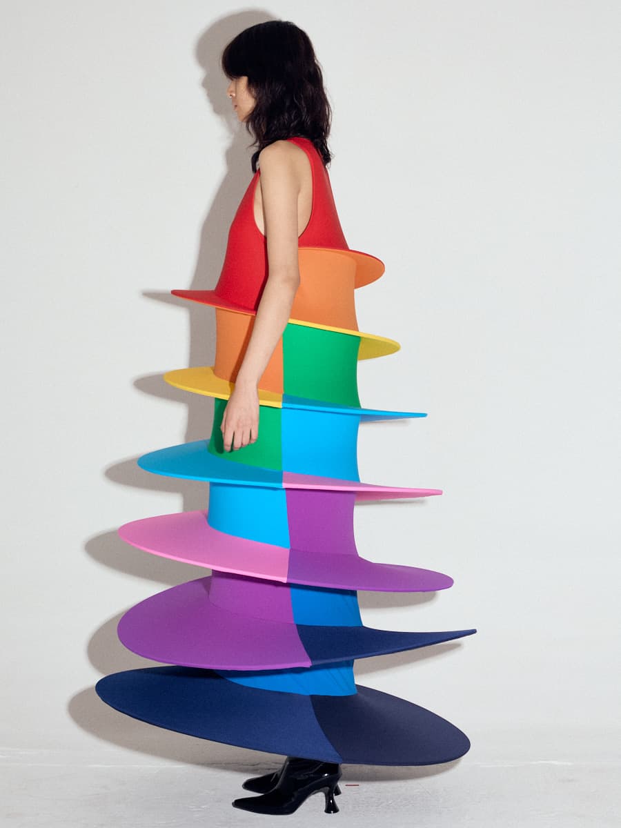 Helter Skelter Dress in Rainbow — vue 4