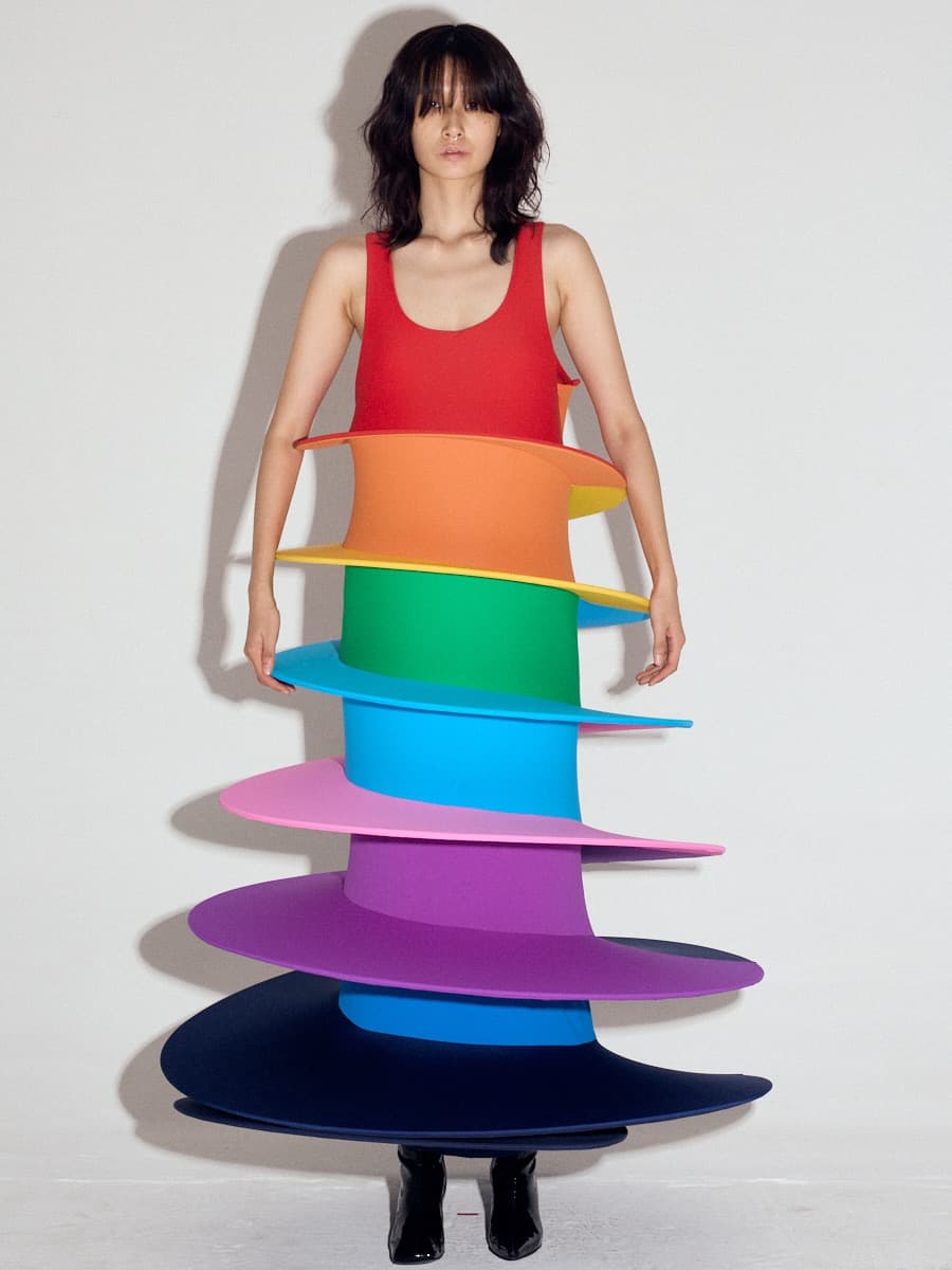 Helter Skelter Dress in Rainbow — vue 1