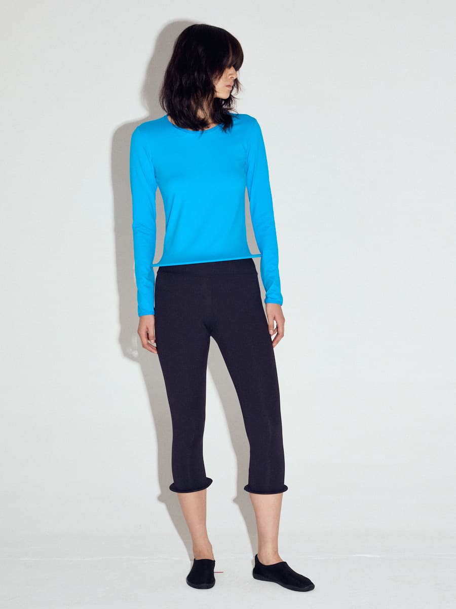 Wired Hem Basic Top in Turquoise — vue 2