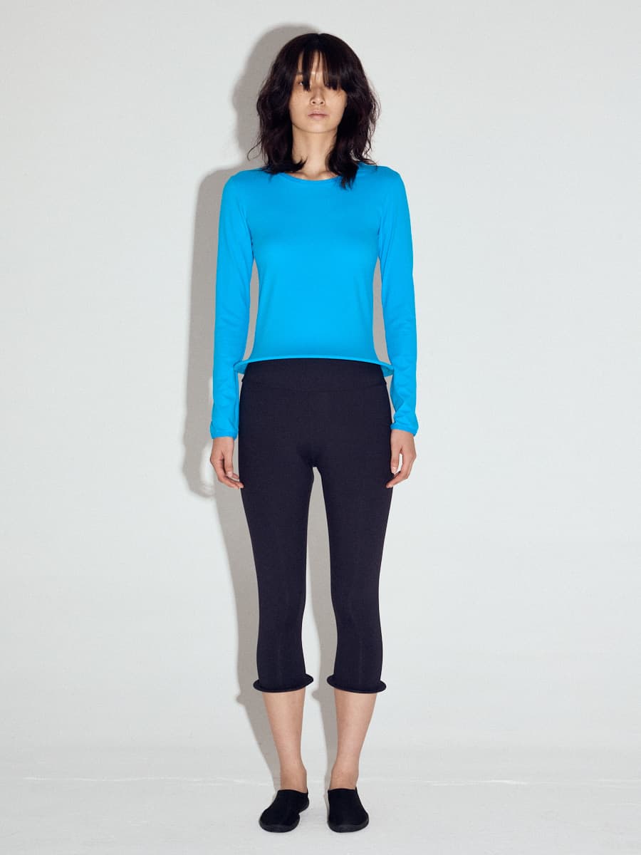 Wired Hem Basic Top in Turquoise — vue 6