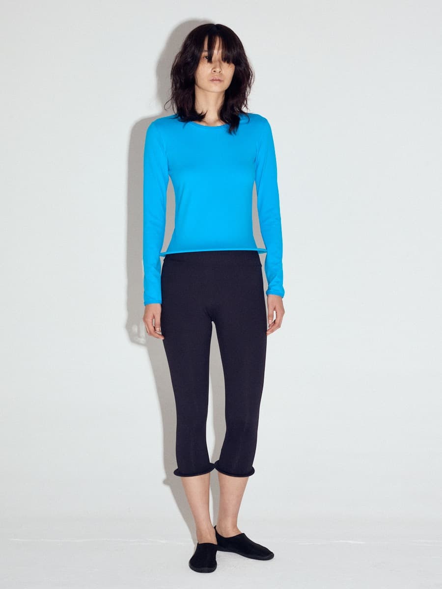 Wired Hem Basic Top in Turquoise — vue 1