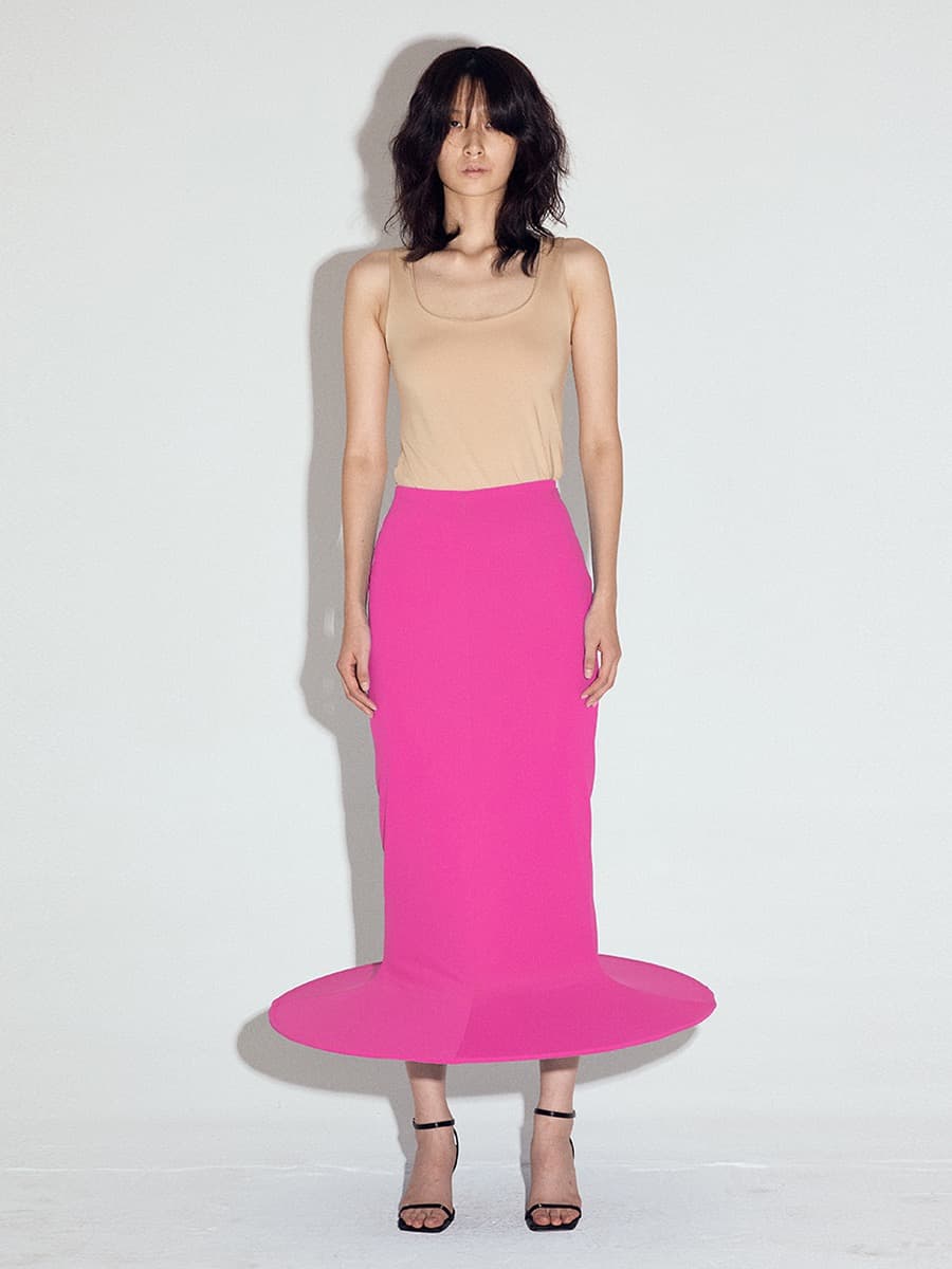 Pop-up Cylinder Skirt in Fuscia — vue 1