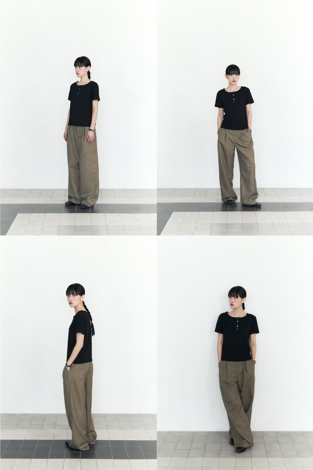 5 Button Henry Neck (Black) — vue 11