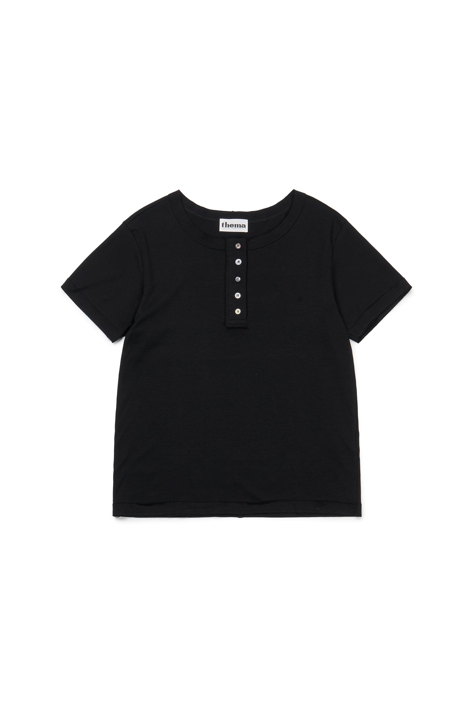 5 Button Henry Neck (Black) — vue 3