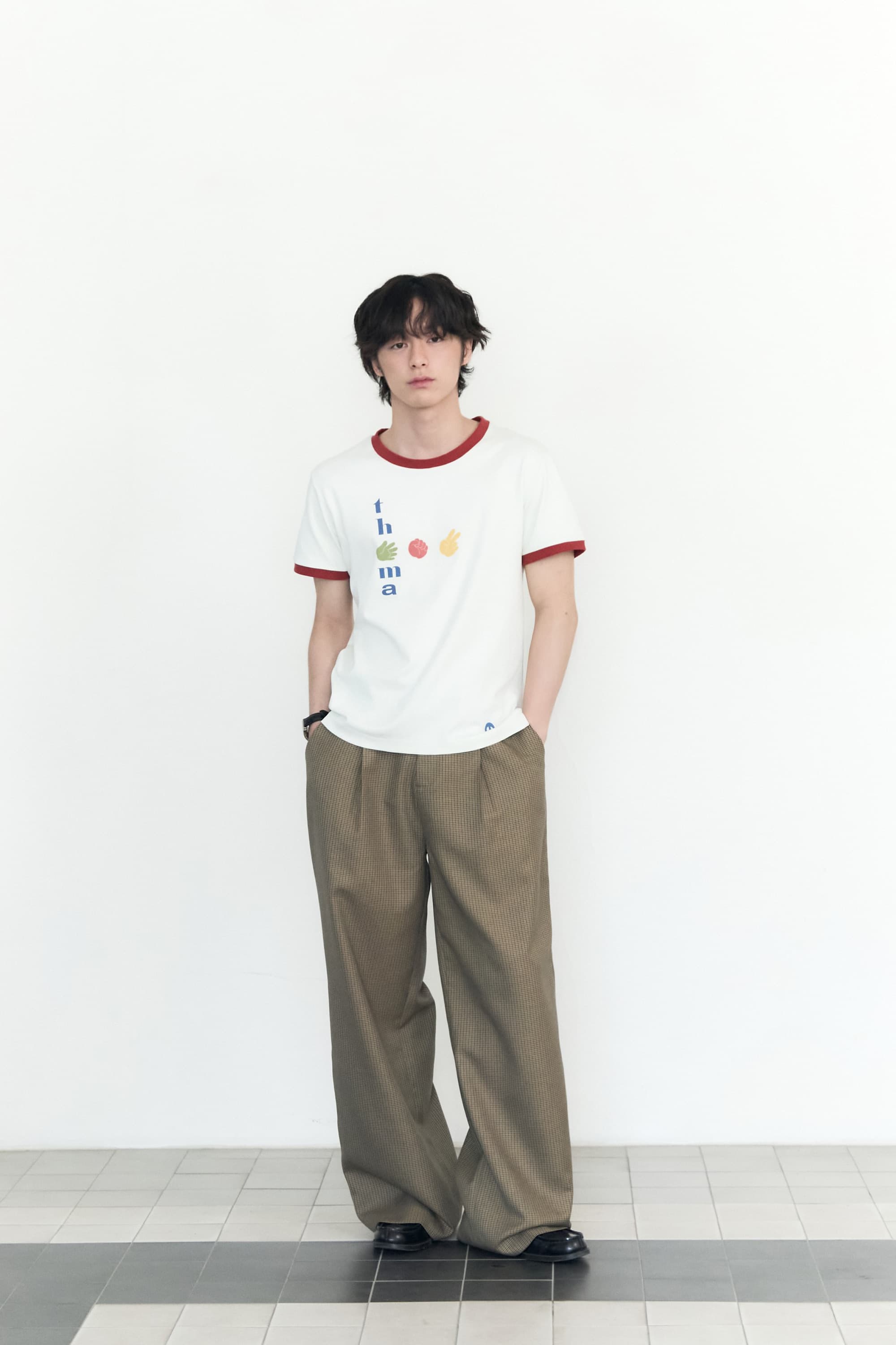 Playful Ringer Tee P.R.S (Lime) — vue 1