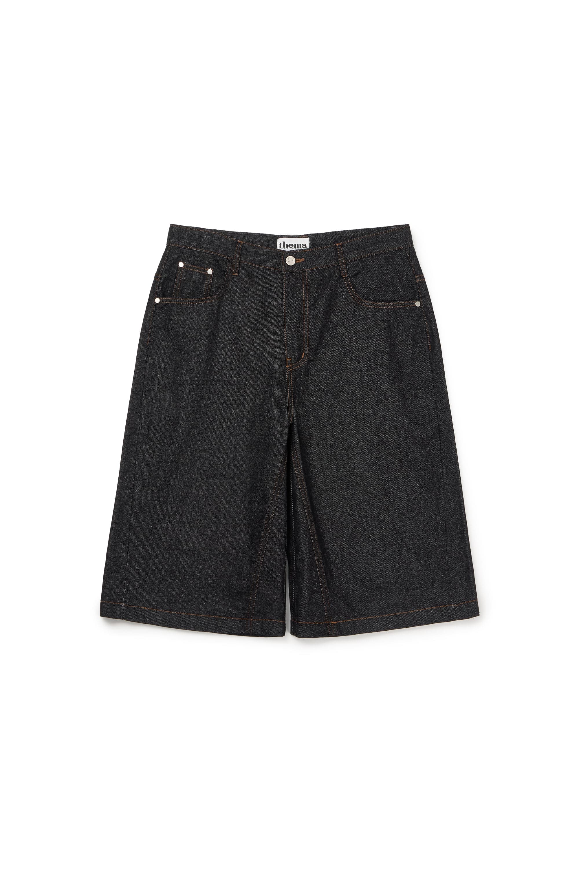 Check Pocket Straight Capri Pants (Indigo) — vue 3