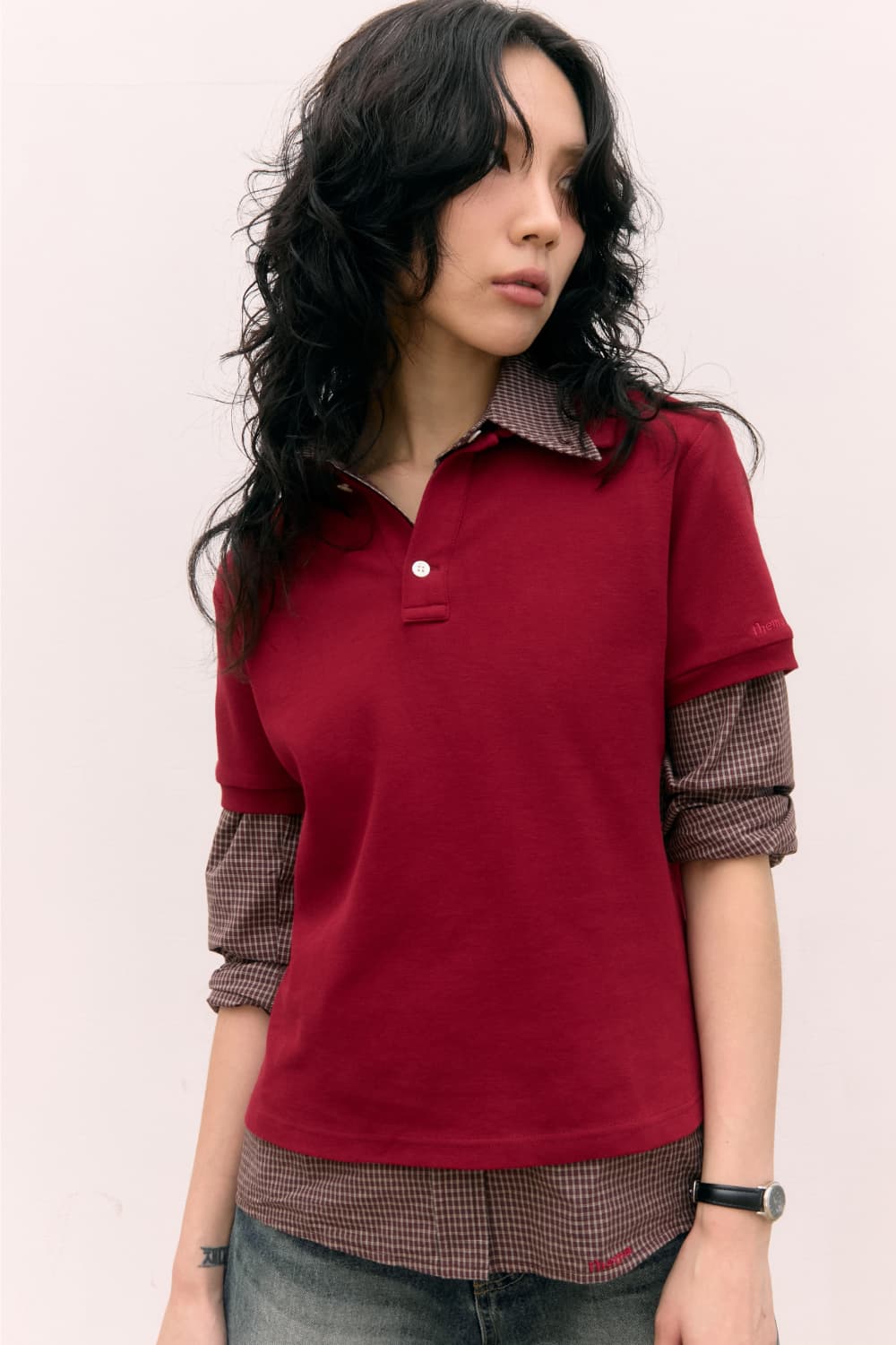 80s Layered Polo Shirts (Red) — vue 4