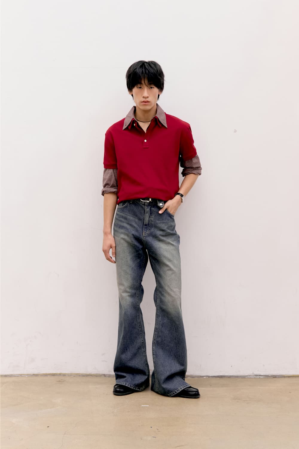 80s Layered Polo Shirts (Red) — vue 7