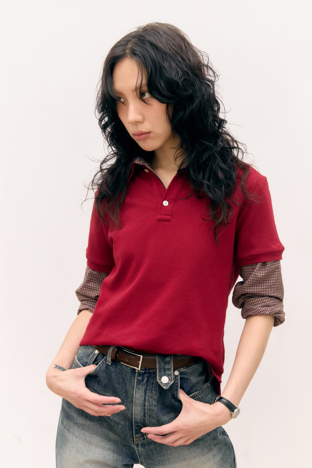 80s Layered Polo Shirts (Red) — vue 10