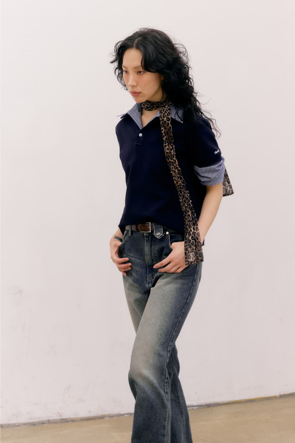 80s Layered Polo Shirts (Navy) — vue 5
