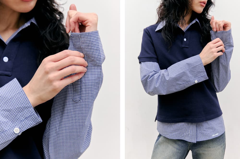 80s Layered Polo Shirts (Navy) — vue 8