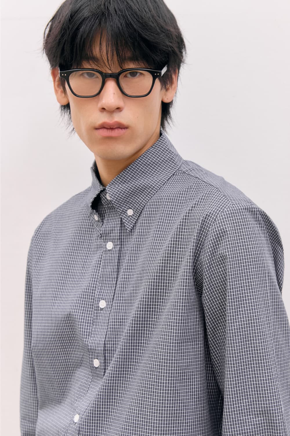 Roll-Up Check Shirts (Black) — vue 8