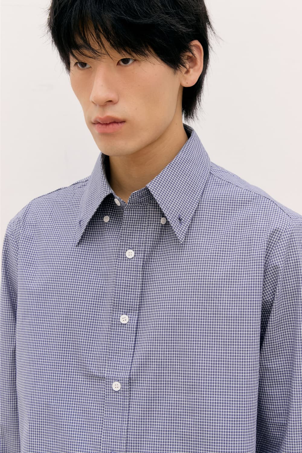 Roll-Up Check Shirts (Navy) — vue 8