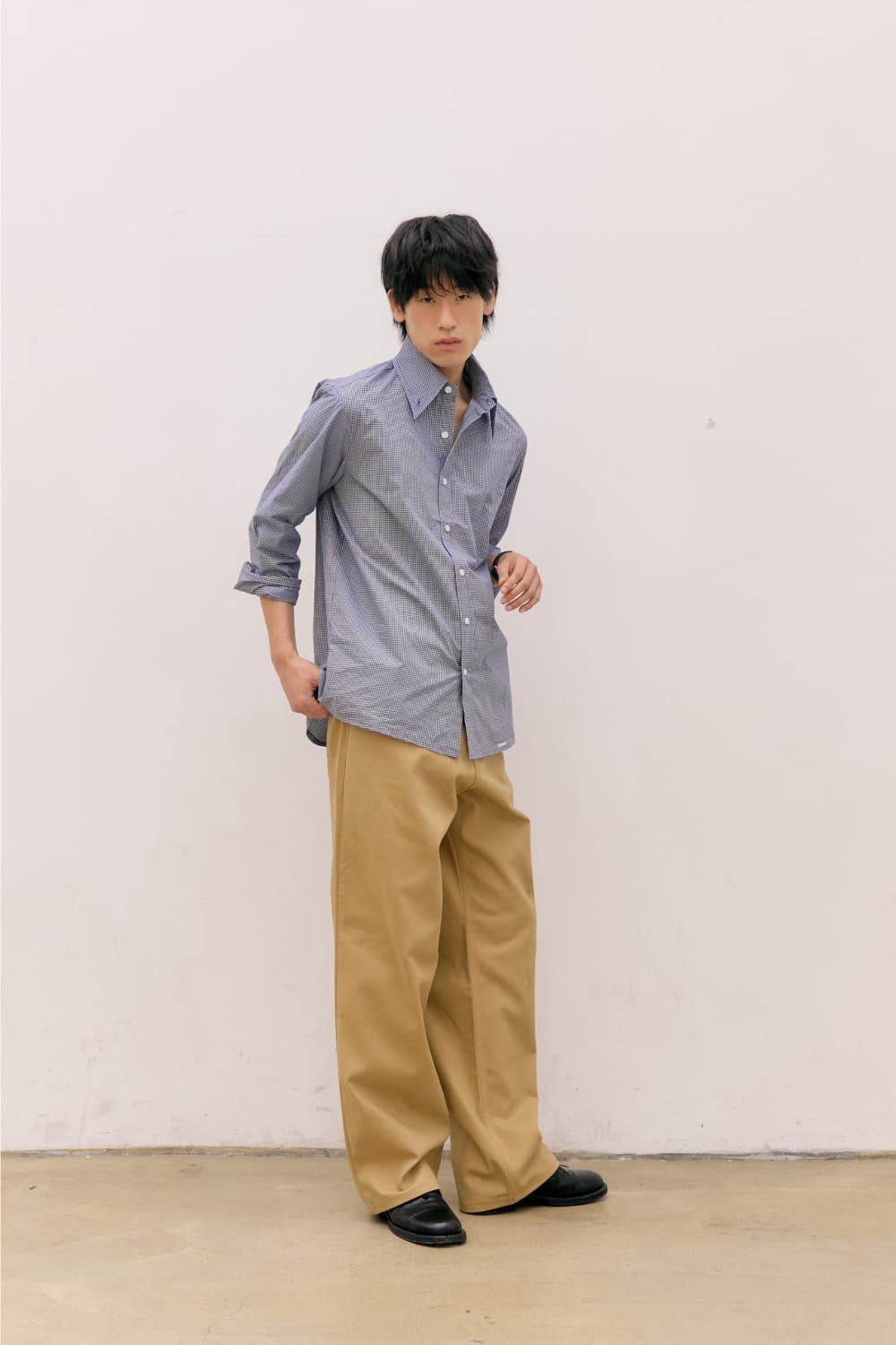 Roll-Up Check Shirts (Navy) — vue 9