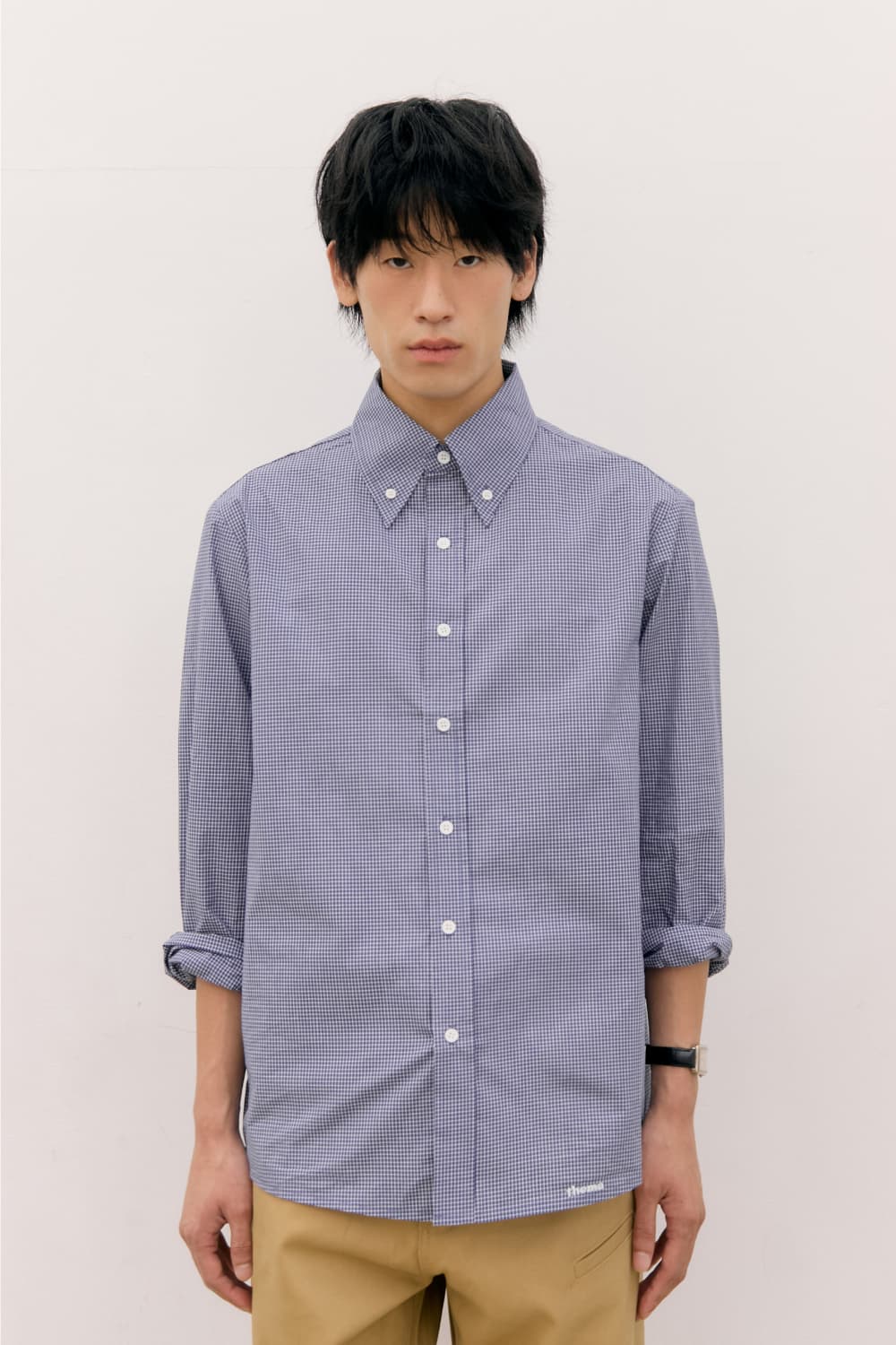Roll-Up Check Shirts (Navy) — vue 10