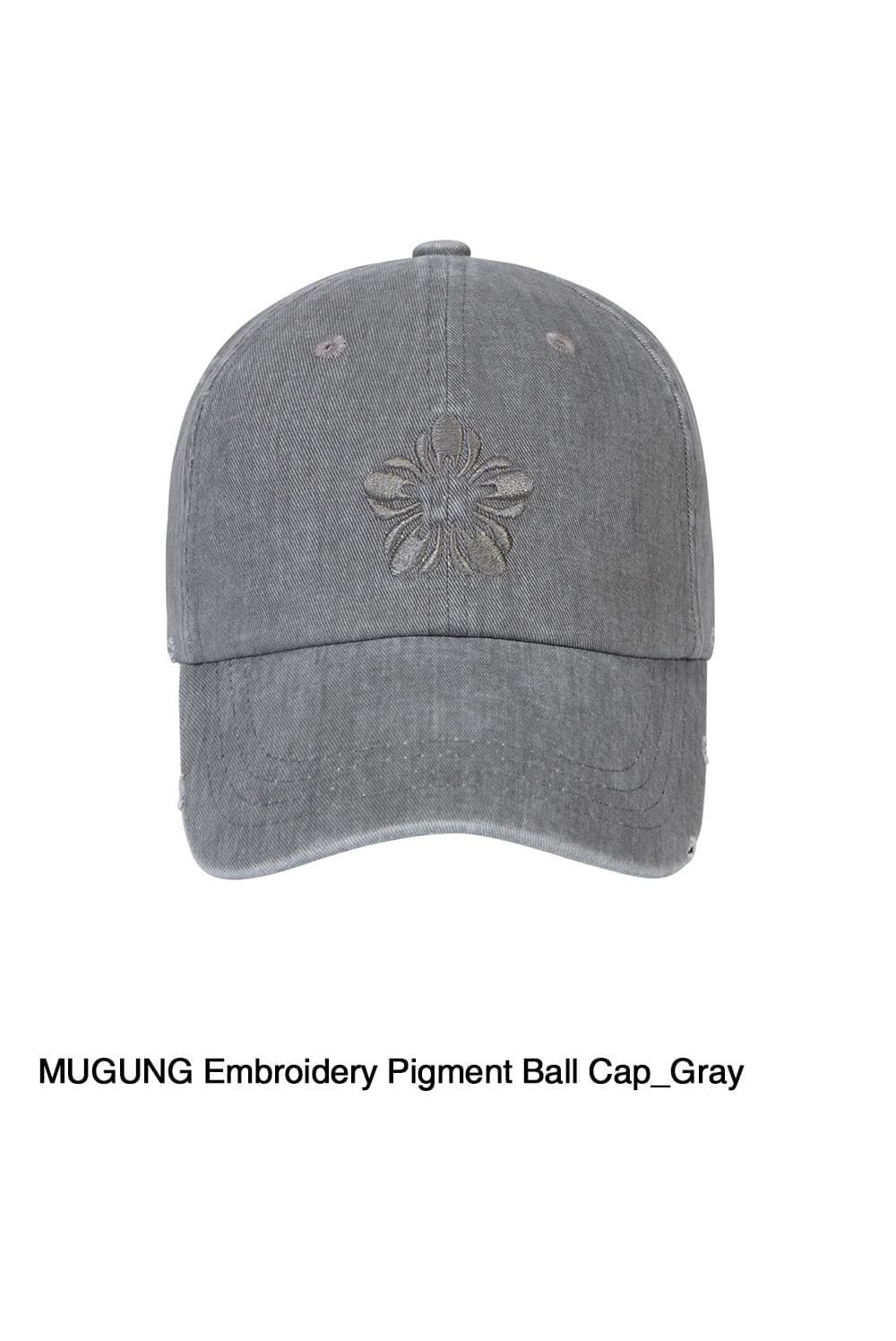 MUGUNG Embroidery Pigment Ball Cap (Gray) — vue 2
