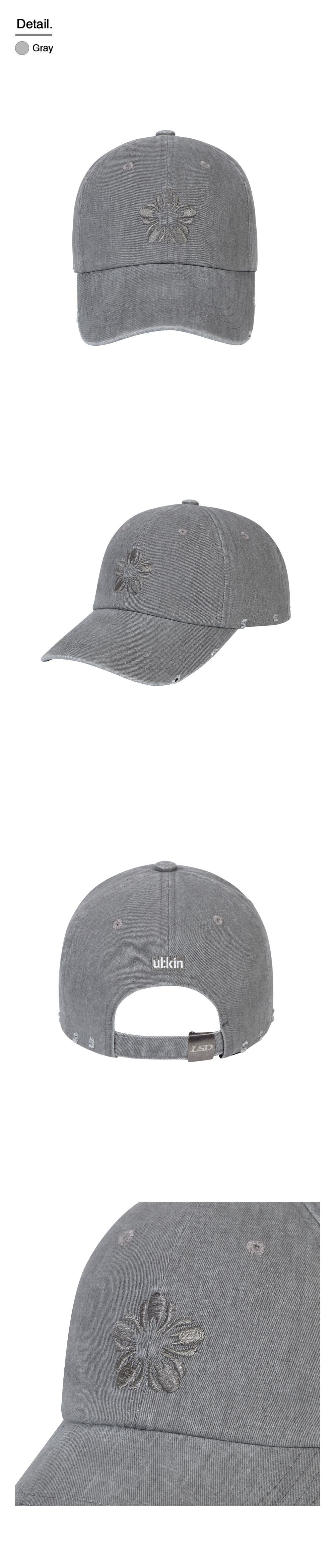 MUGUNG Embroidery Pigment Ball Cap (Gray) — vue 4