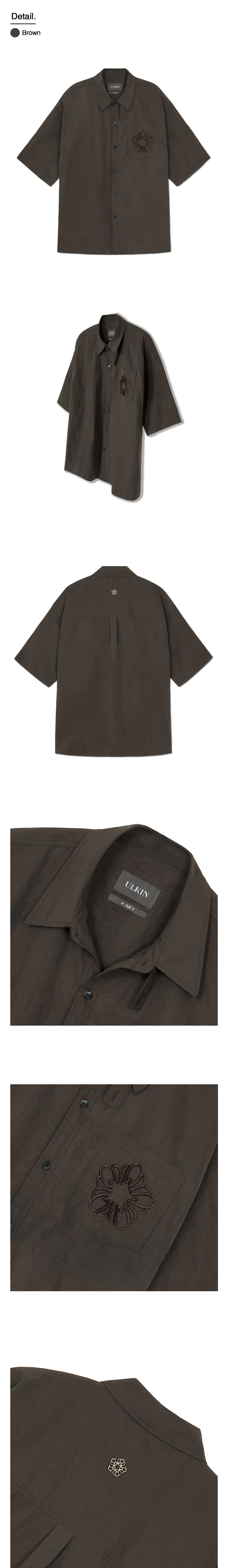 Nylon MUGUNG Half Shirt (Brown) — vue 4