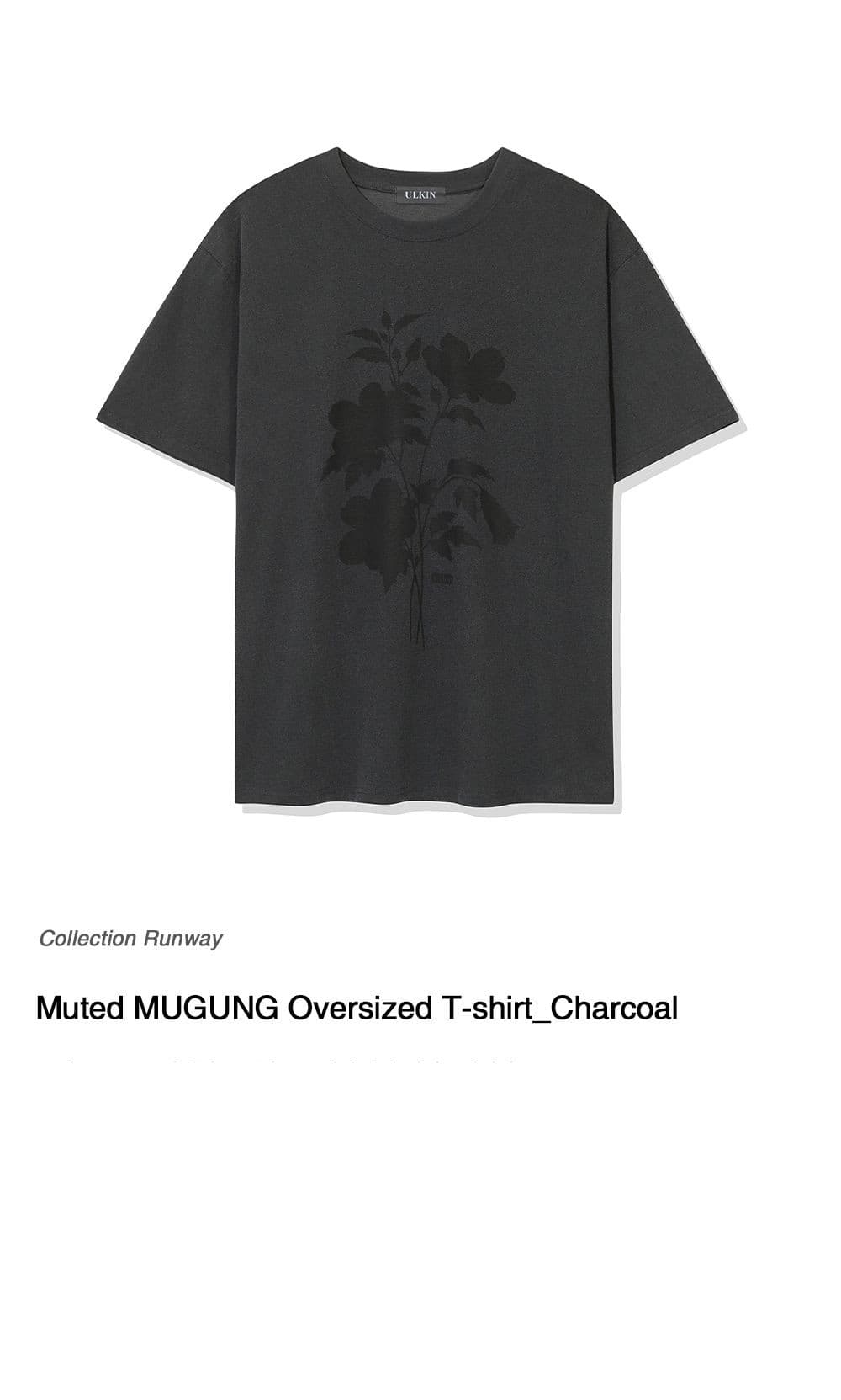 Muted MUGUNG Oversized Short Sleeve T-Shirt (Charcoal) — vue 2