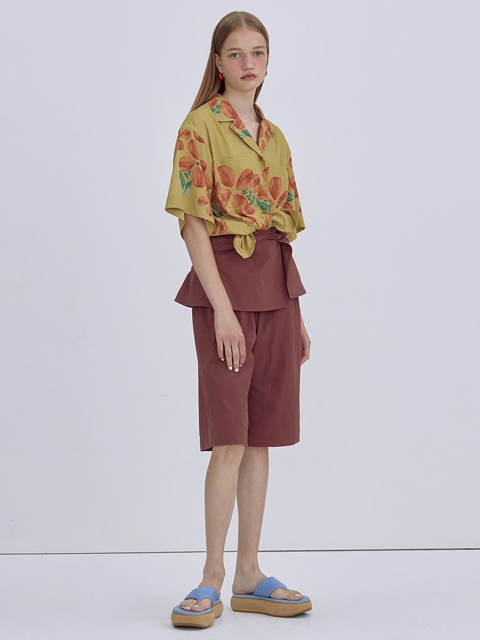 Twisted Half Pants — Burgundy — vue 4