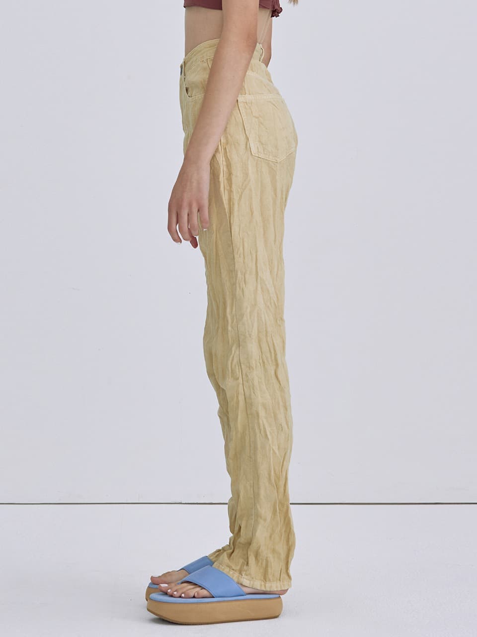 Wrinkle Denim Pants — Mustard — vue 2