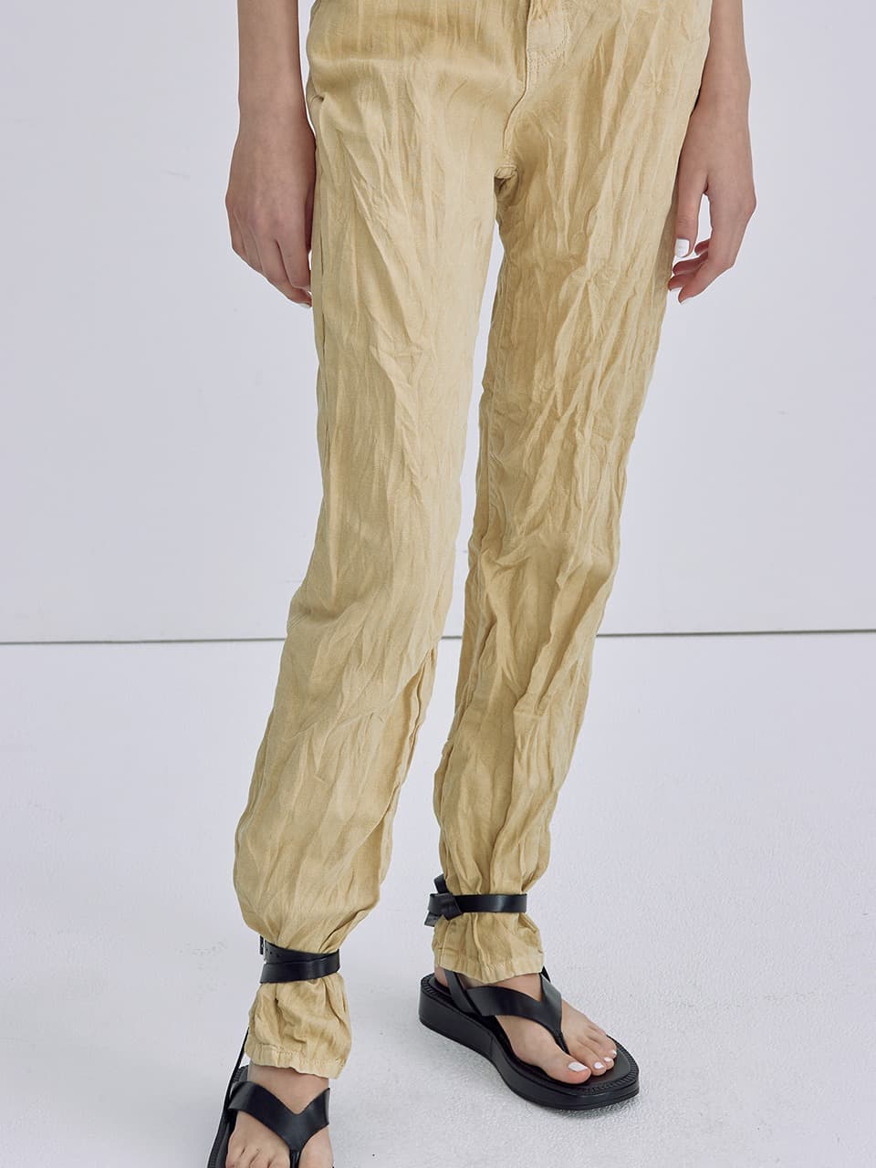 Wrinkle Denim Pants — Mustard — vue 7