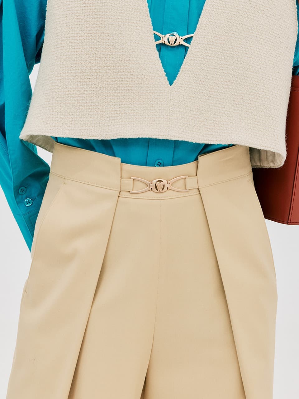 Wide Tuck Pants — Light Yellow — vue 2