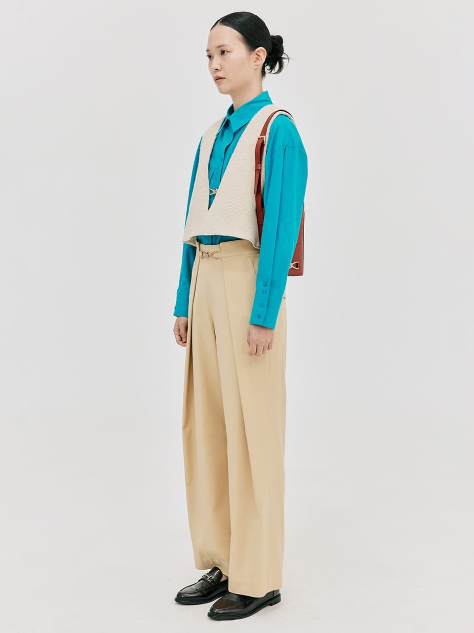 Wide Tuck Pants — Light Yellow — vue 5