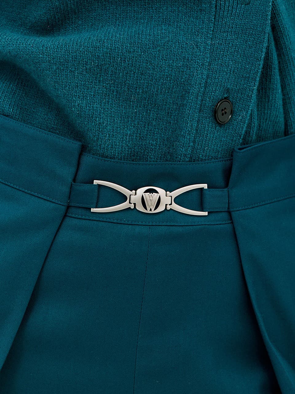 Wide Tuck Pants — Turquoise Blue — vue 8