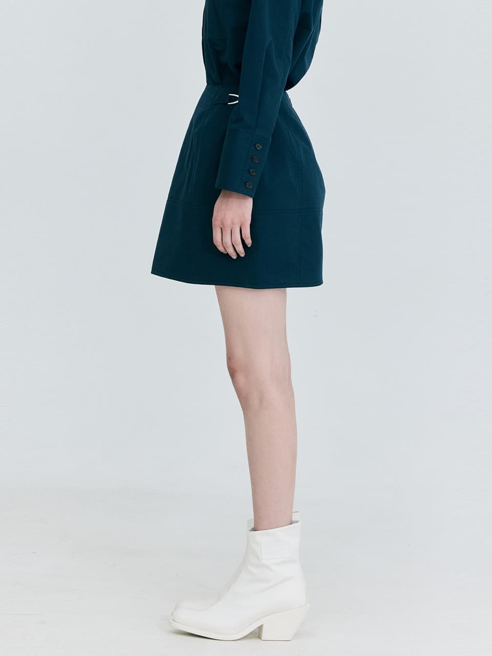 Cotton Mini Skirt — Navy — vue 6