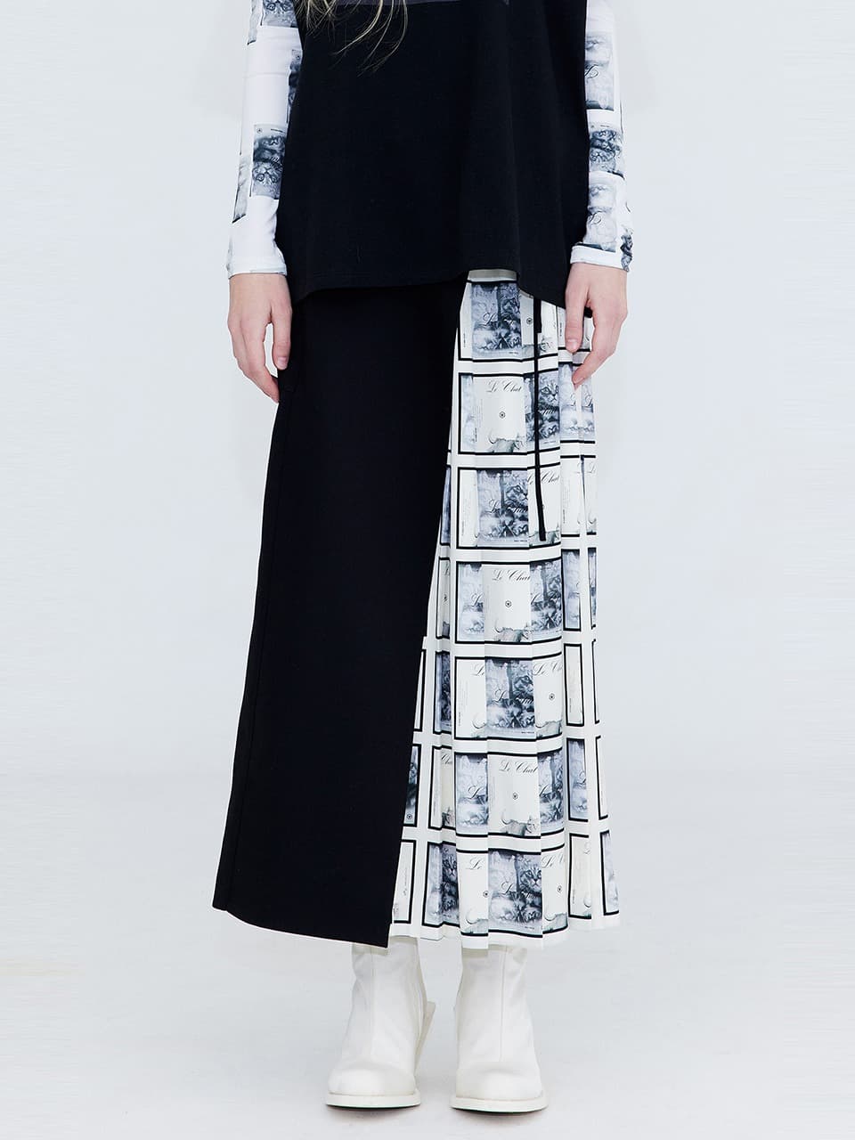 Pleats Wrap Skirt — Print — vue 2