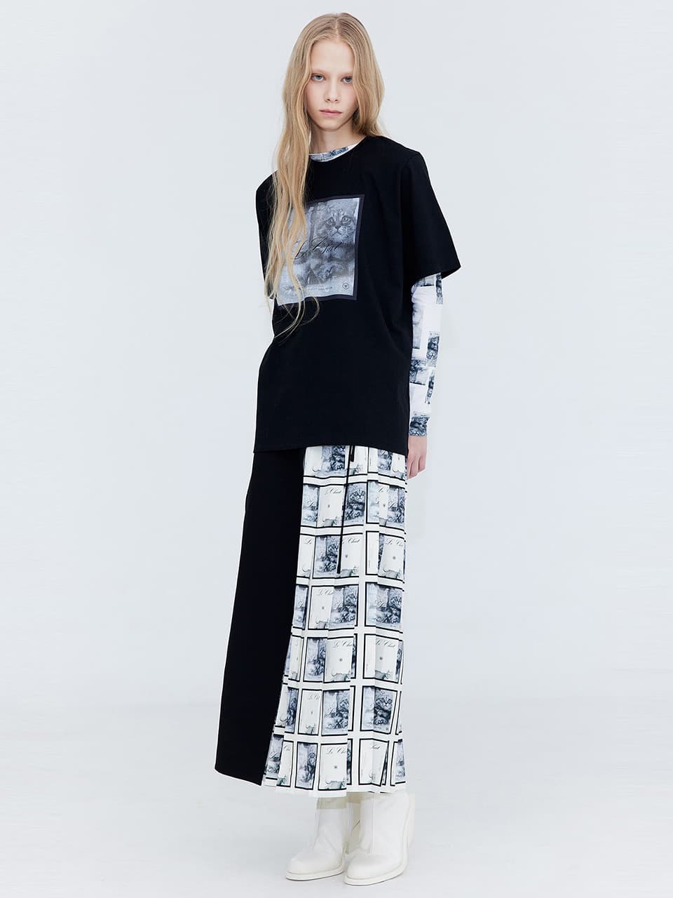 Pleats Wrap Skirt — Print — vue 5