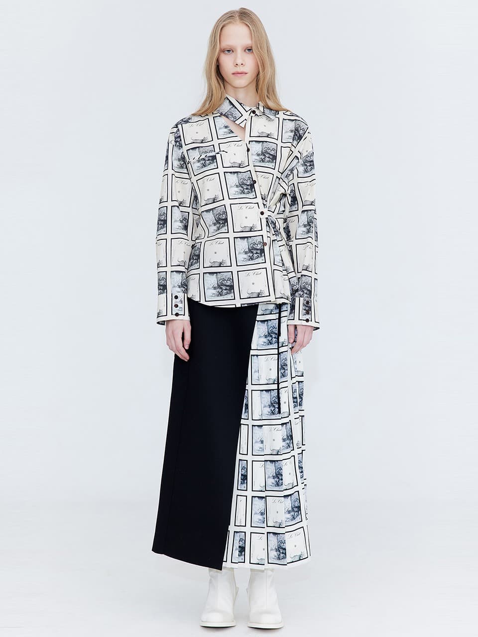 Pleats Wrap Skirt — Print — vue 7