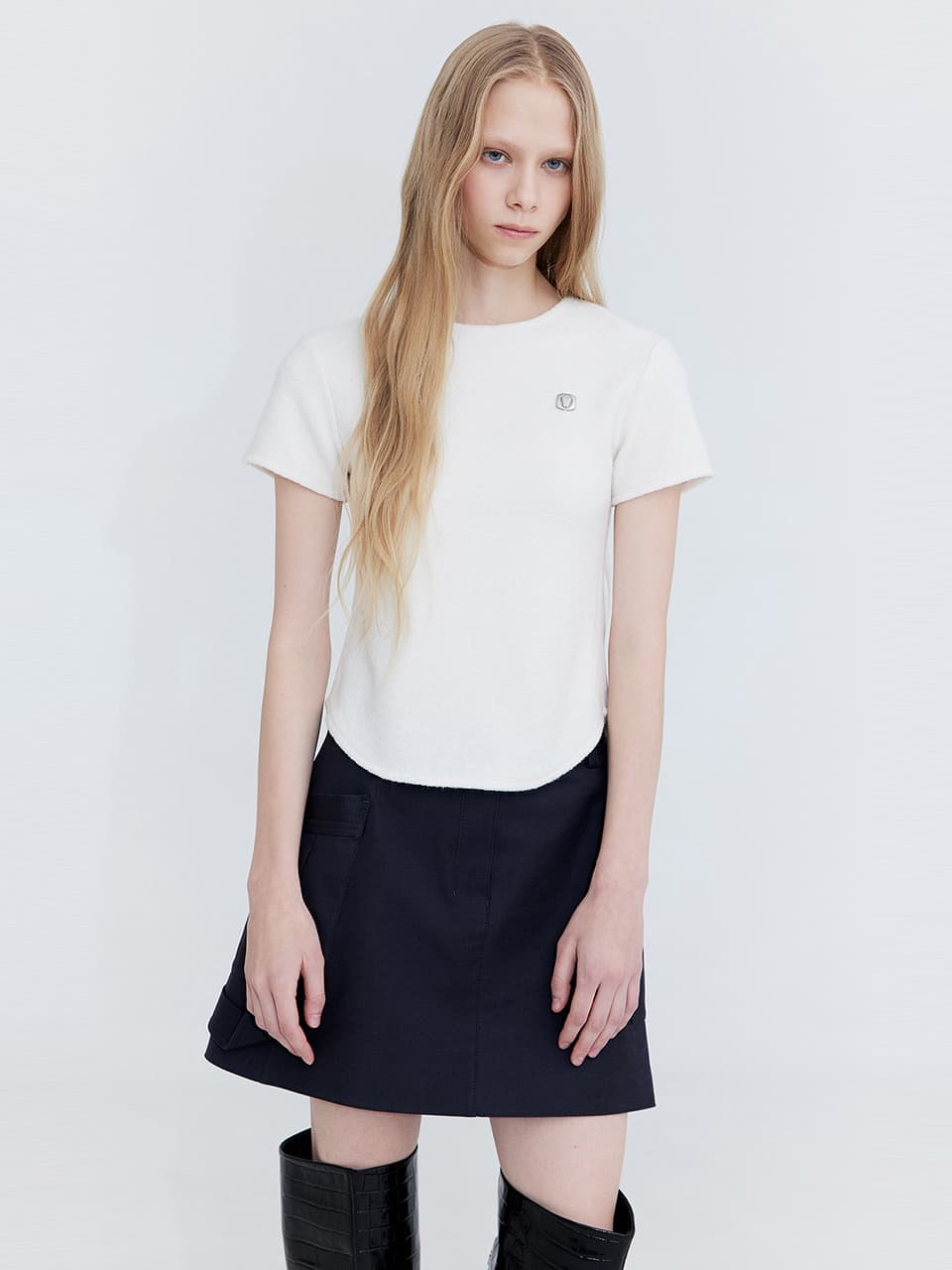 Cotton Cargo Mini Skirt — Charcoal — vue 5