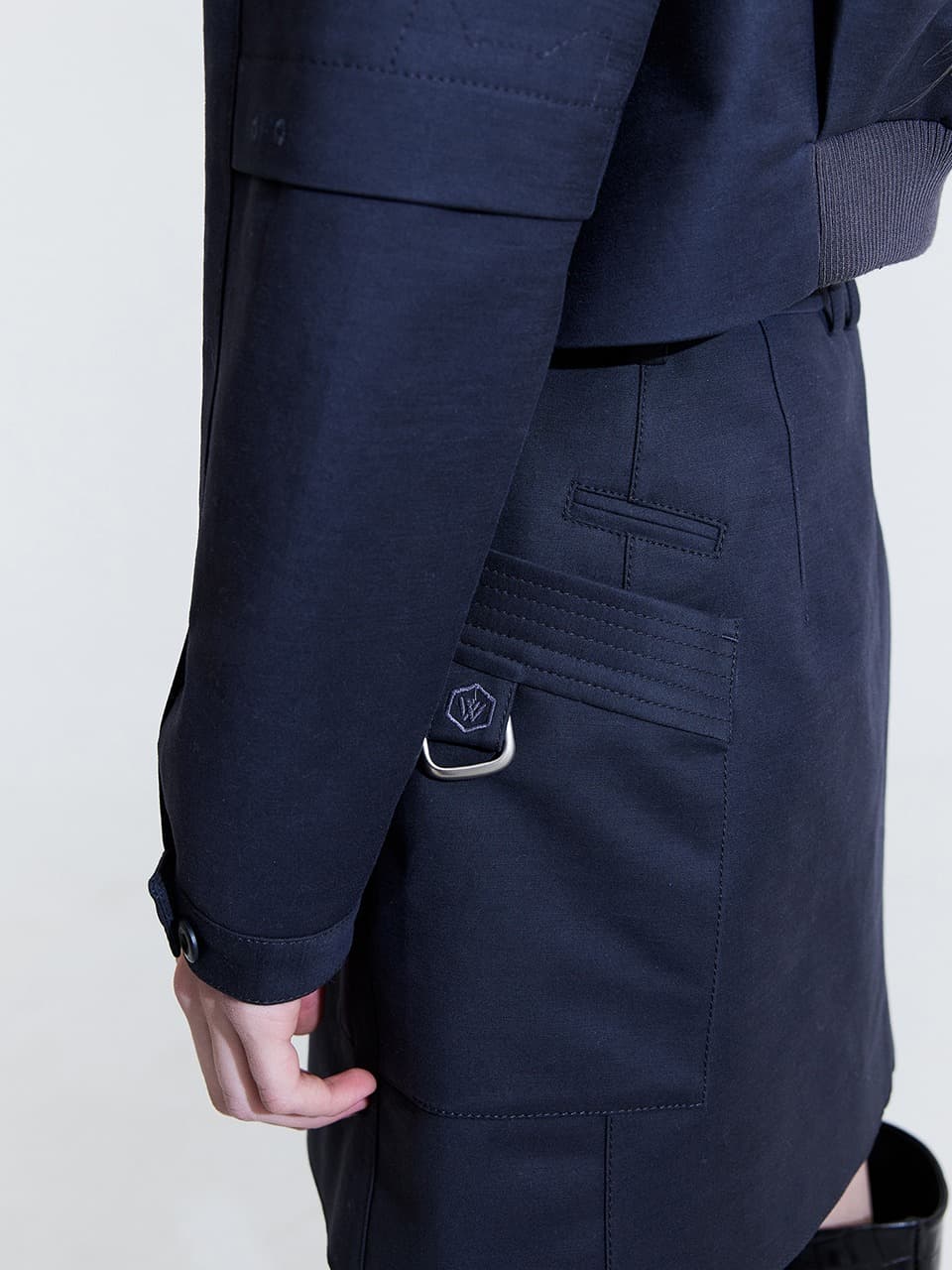 Cotton Cargo Mini Skirt — Charcoal — vue 9