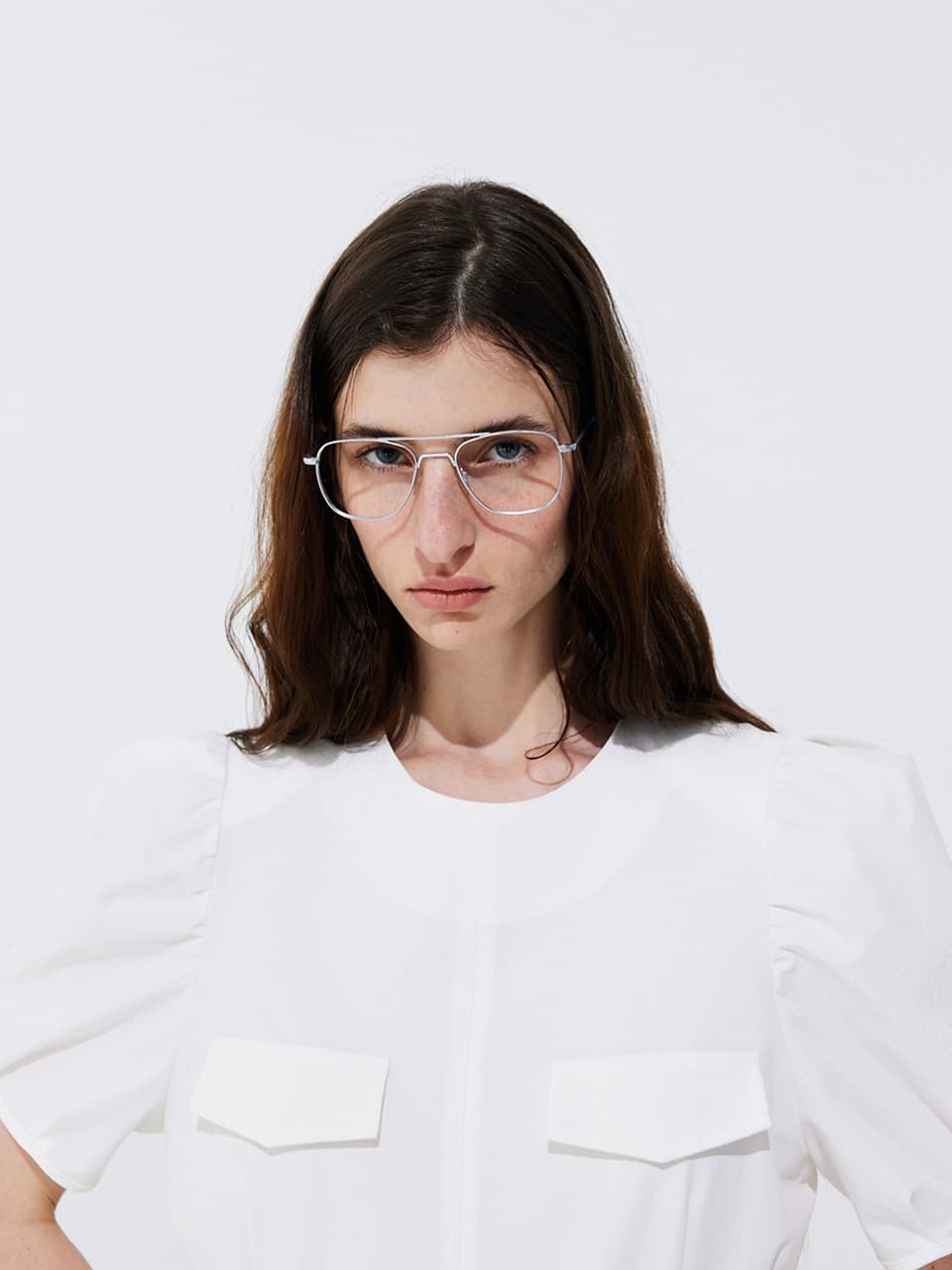 Puff Belted Jumpsuit — White — vue 2