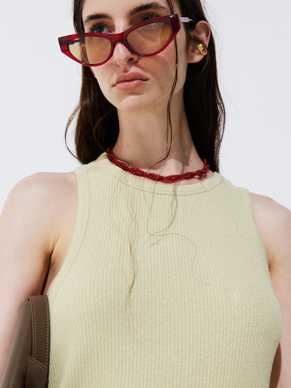 Back Cut-out Sleeveless Dress — Light Green — vue 2