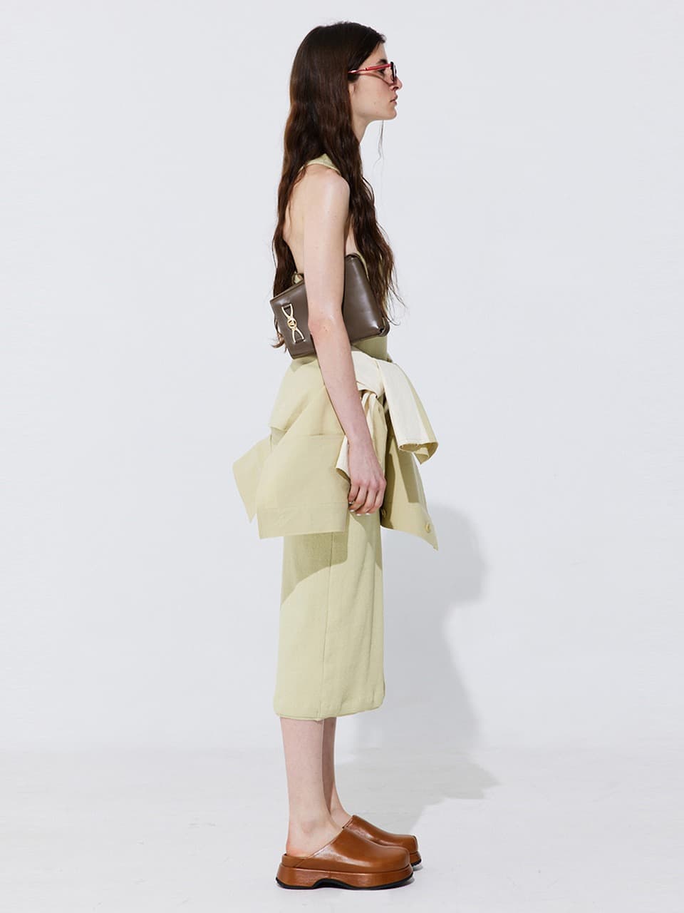 Back Cut-out Sleeveless Dress — Light Green — vue 7
