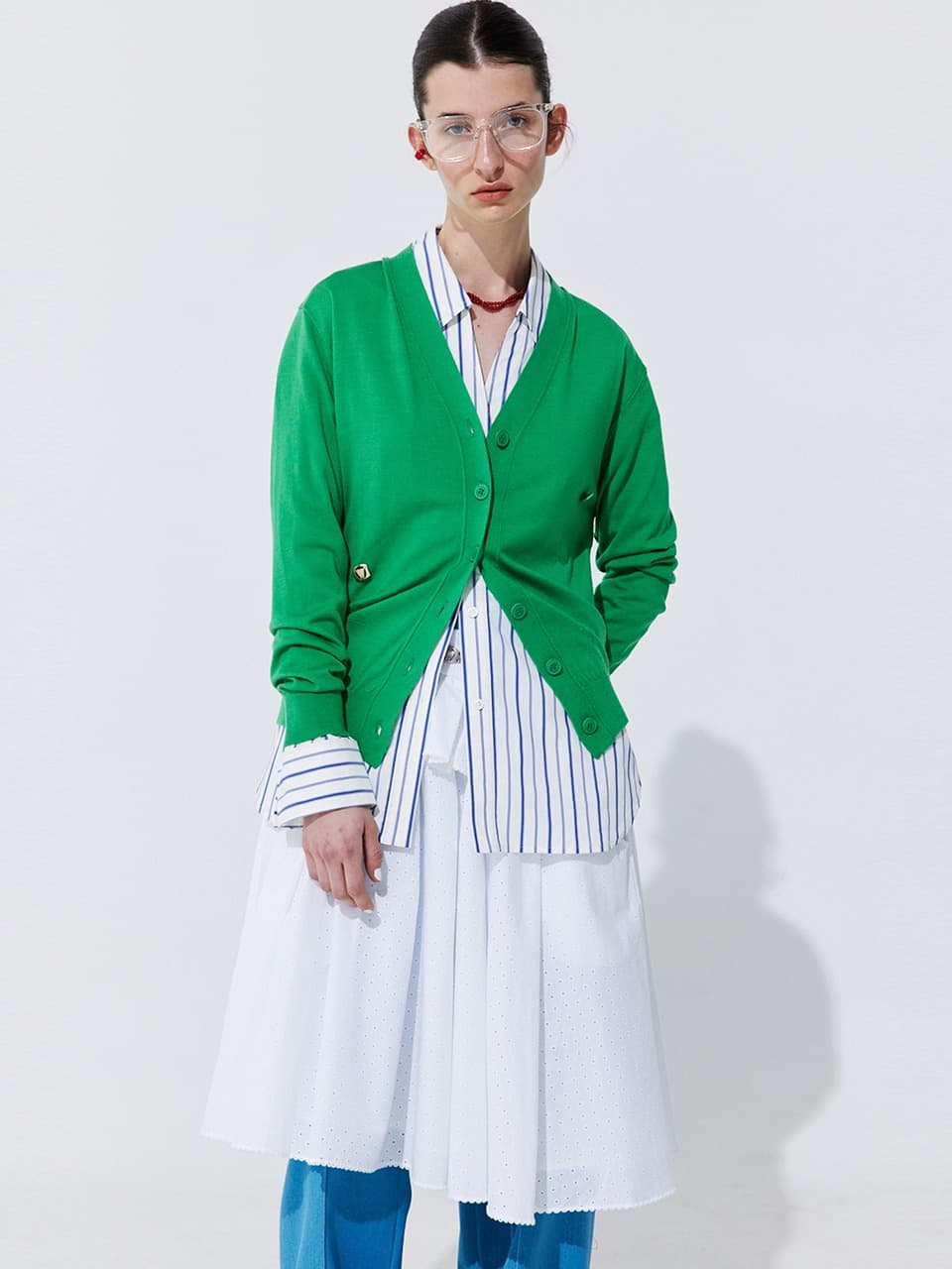 Eyelet Punching Banding Skirt — White — vue 5