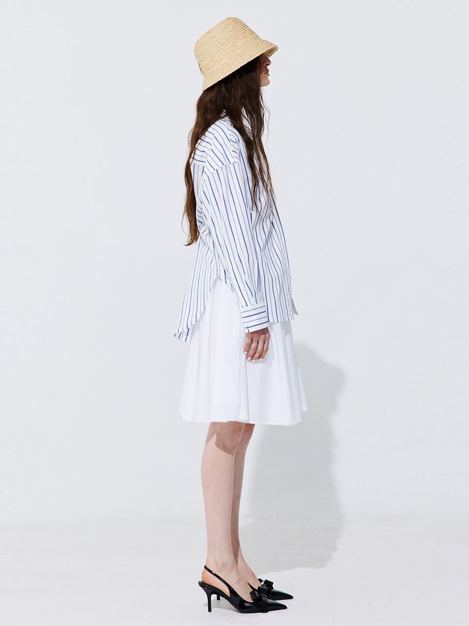 Eyelet Punching Banding Skirt — White — vue 7