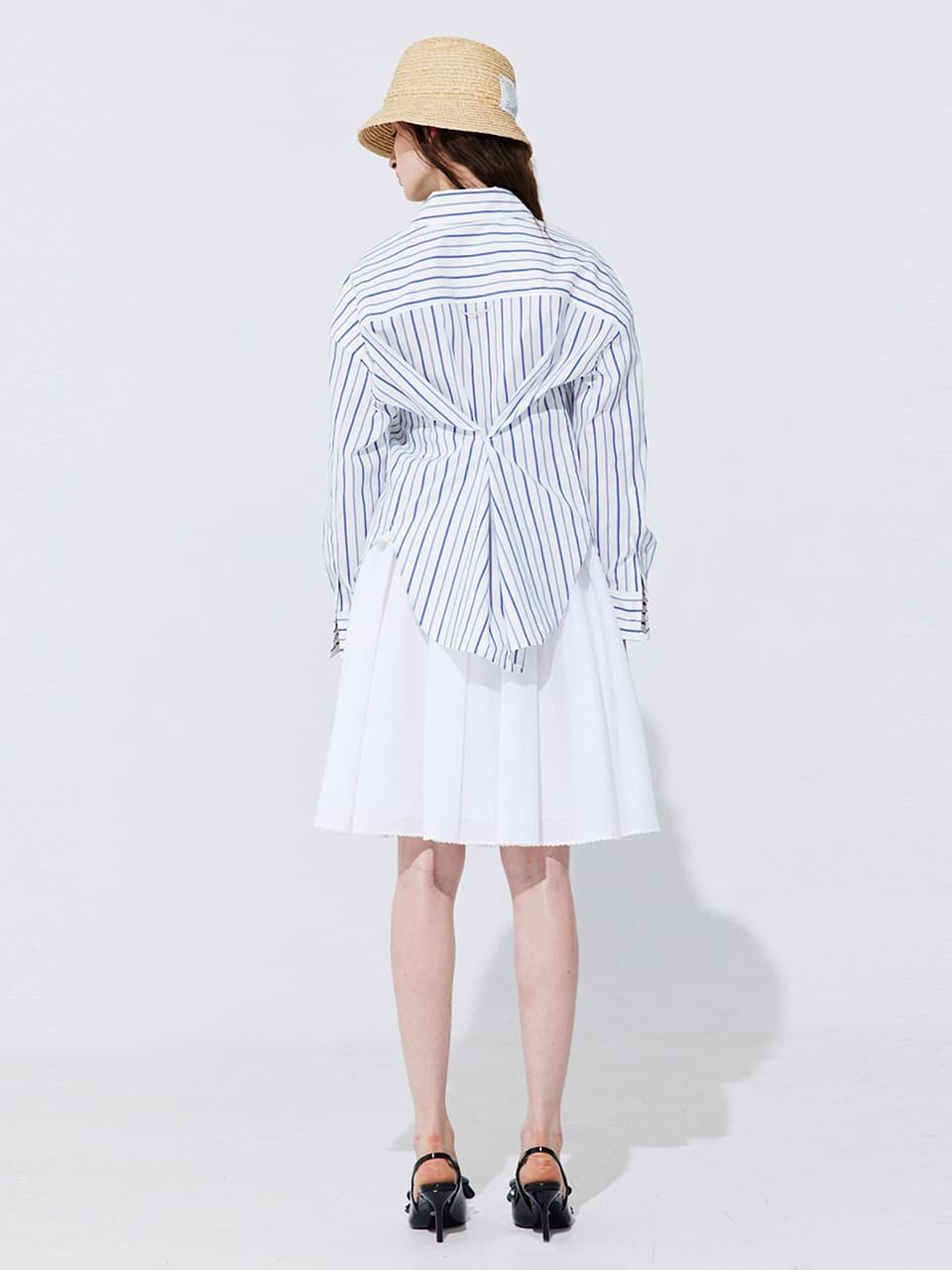 Eyelet Punching Banding Skirt — White — vue 8