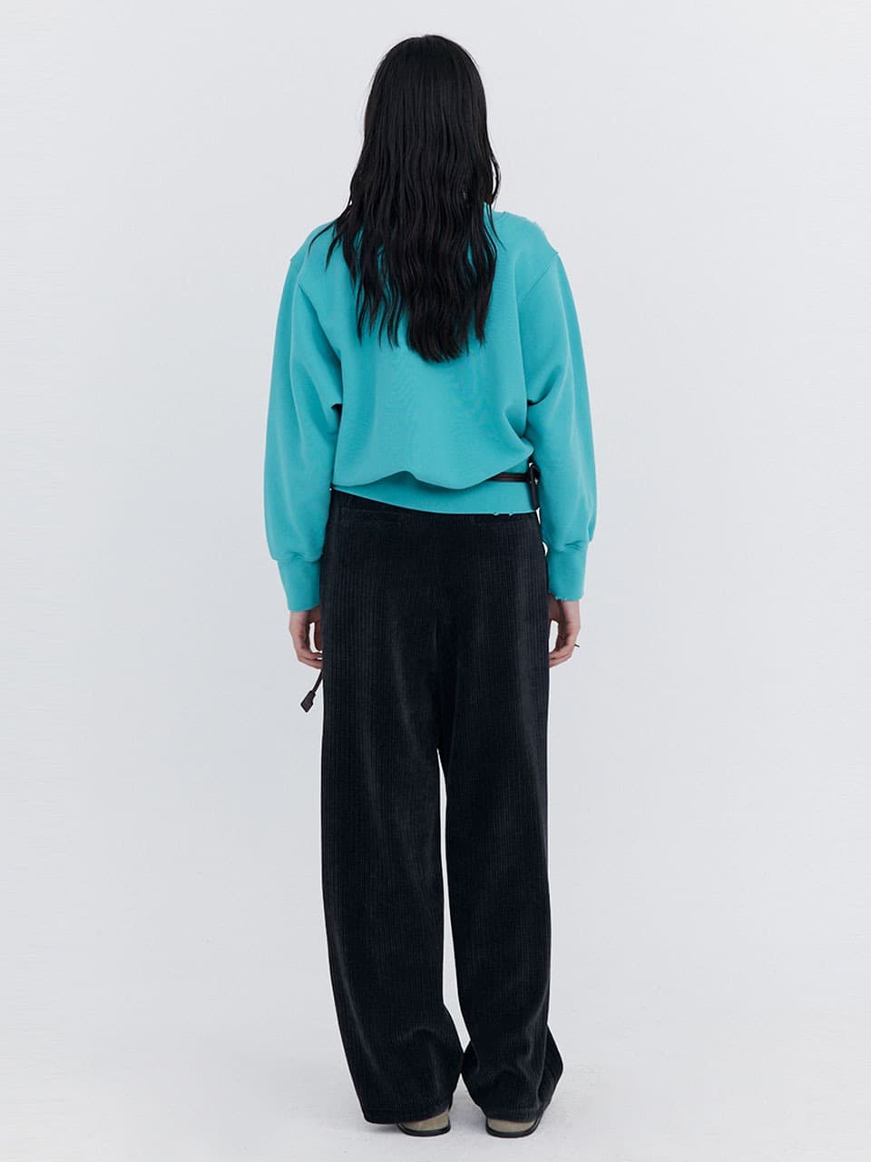 Damage V-neck sweatshirt — Mint — vue 3
