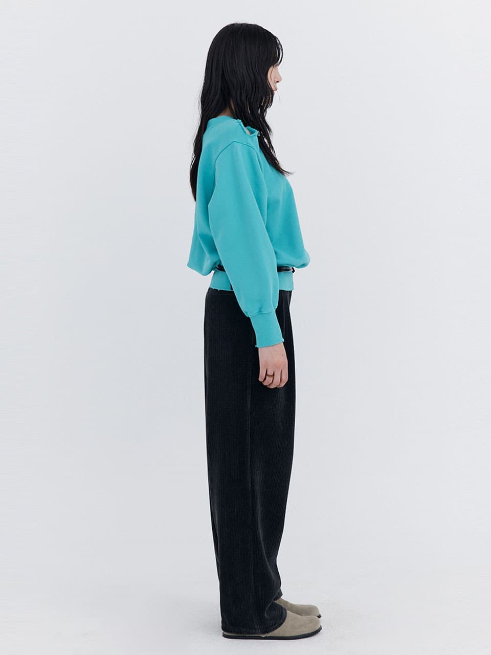 Damage V-neck sweatshirt — Mint — vue 4